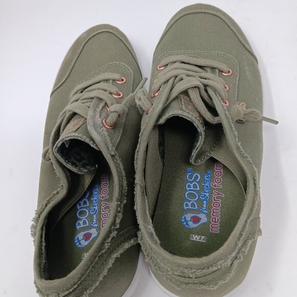 Skechers Bobs B Cute women's sneakers, olive green, with memory foam sz 7 - Picture 4 of 6